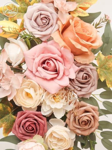Odouzy Artificial Flowers Wedding Arch Set of 4 Champagne Pink