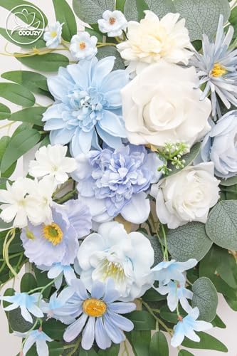 Odouzy Reusable Blue Artificial Wedding Arch Flowers