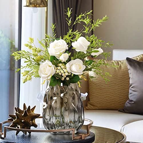 Artificial Flowers in Glass Vase with Silk