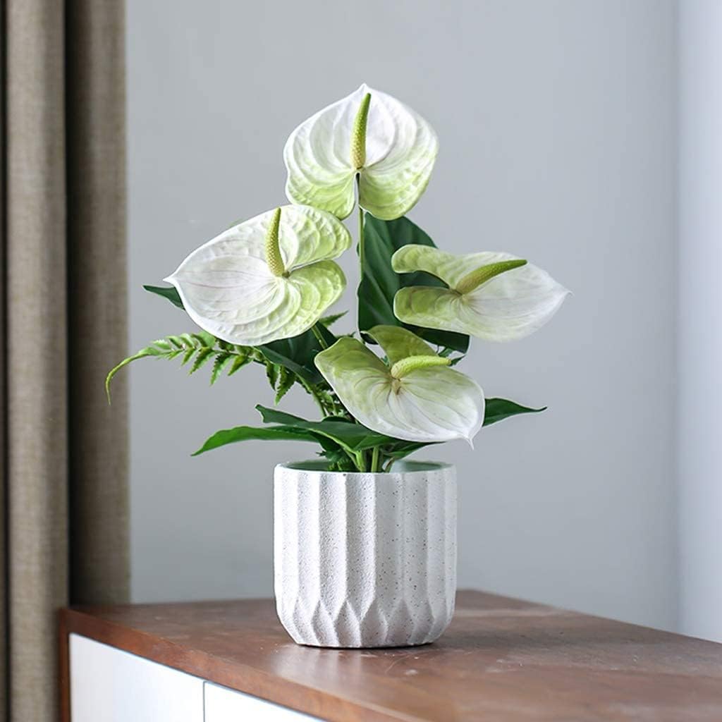 Artificial Flowers Set with Realistic Petals and Elegant Vase