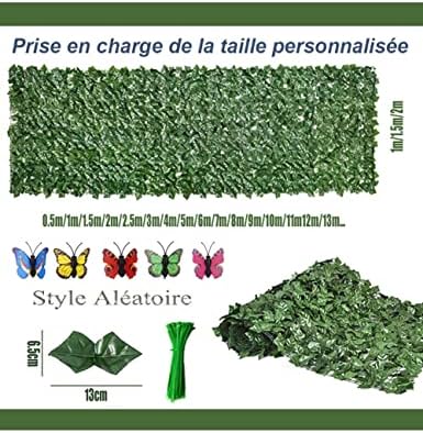 Artificial Ivy Privacy Fence Screen Greenery Wall 1x2m 1