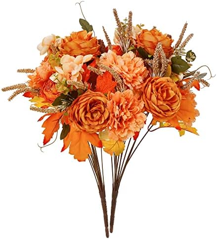 Thanksgiving Decorations 2Pcs Artificial Fall Flowers