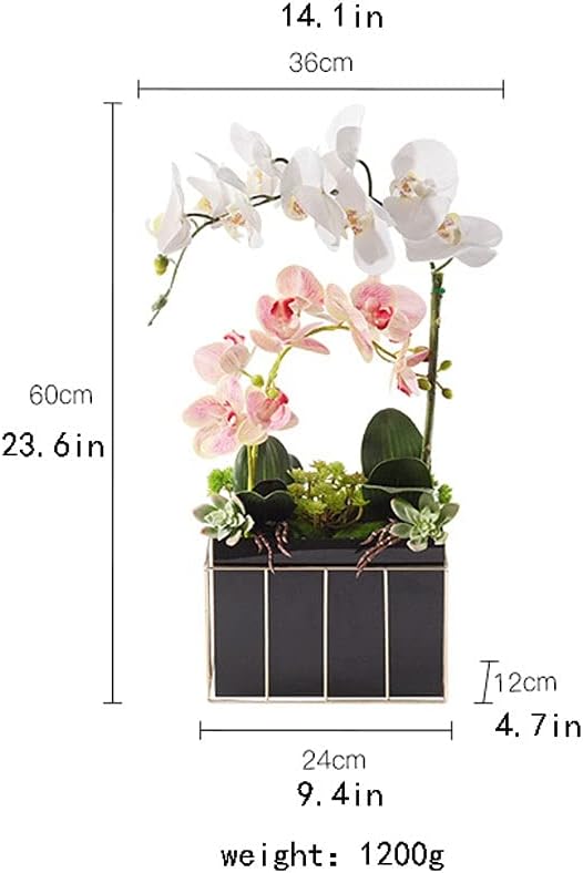 Artificial Phalaenopsis Bouquet with Glass Vase for Home and Office