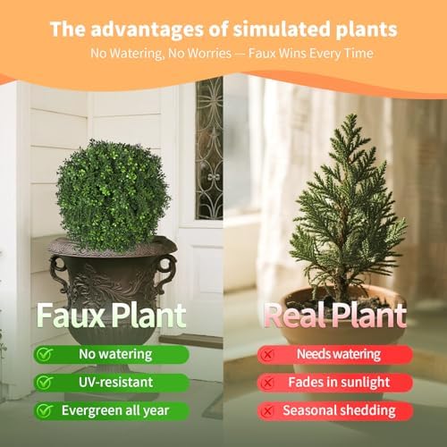 QIANYUN 18 Inch Artificial Boxwood Tree