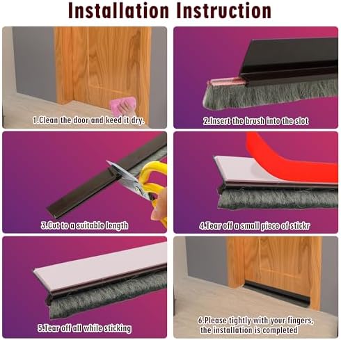 Door Draft Stopper with Brush - 39 Winter Cold Seal