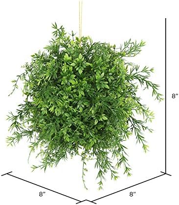 Vickerman Artificial Green Bamboo Leaf Ball 8