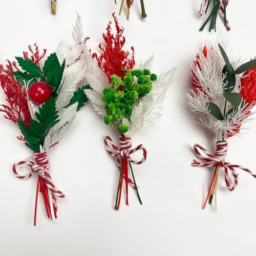 10 PCS Mini Dried Flower Bouquets with Stem