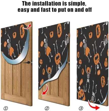 Susiyo Halloween Skeletons Pumpkins Door Cover 32x79 Inch