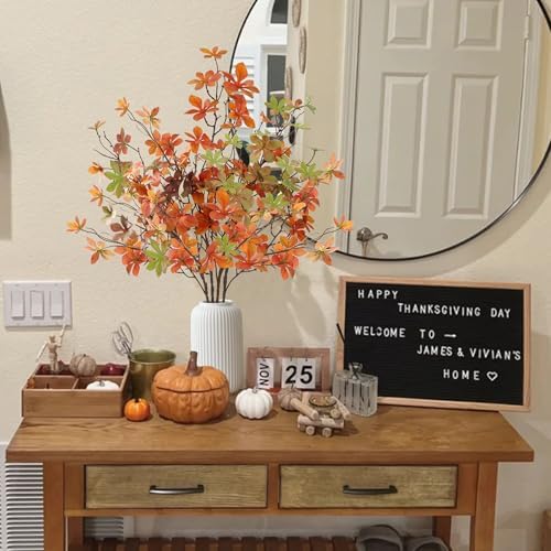 4 Pack Artificial Fall Greenery Stem for Vase Decorations