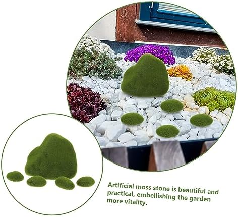 VINTORKY Faux Moss Stones for DIY Crafts and Decor
