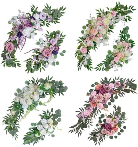 Artificial Wedding Arch Flowers Kit with Draping Fabric