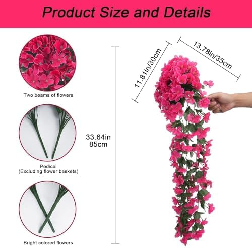 3 PCS Artificial Hanging Plants for Outdoor Decor