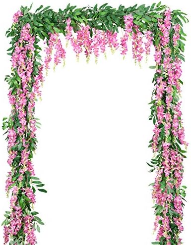 DearHouse 2Pcs 6Ft Artificial Wisteria Garland