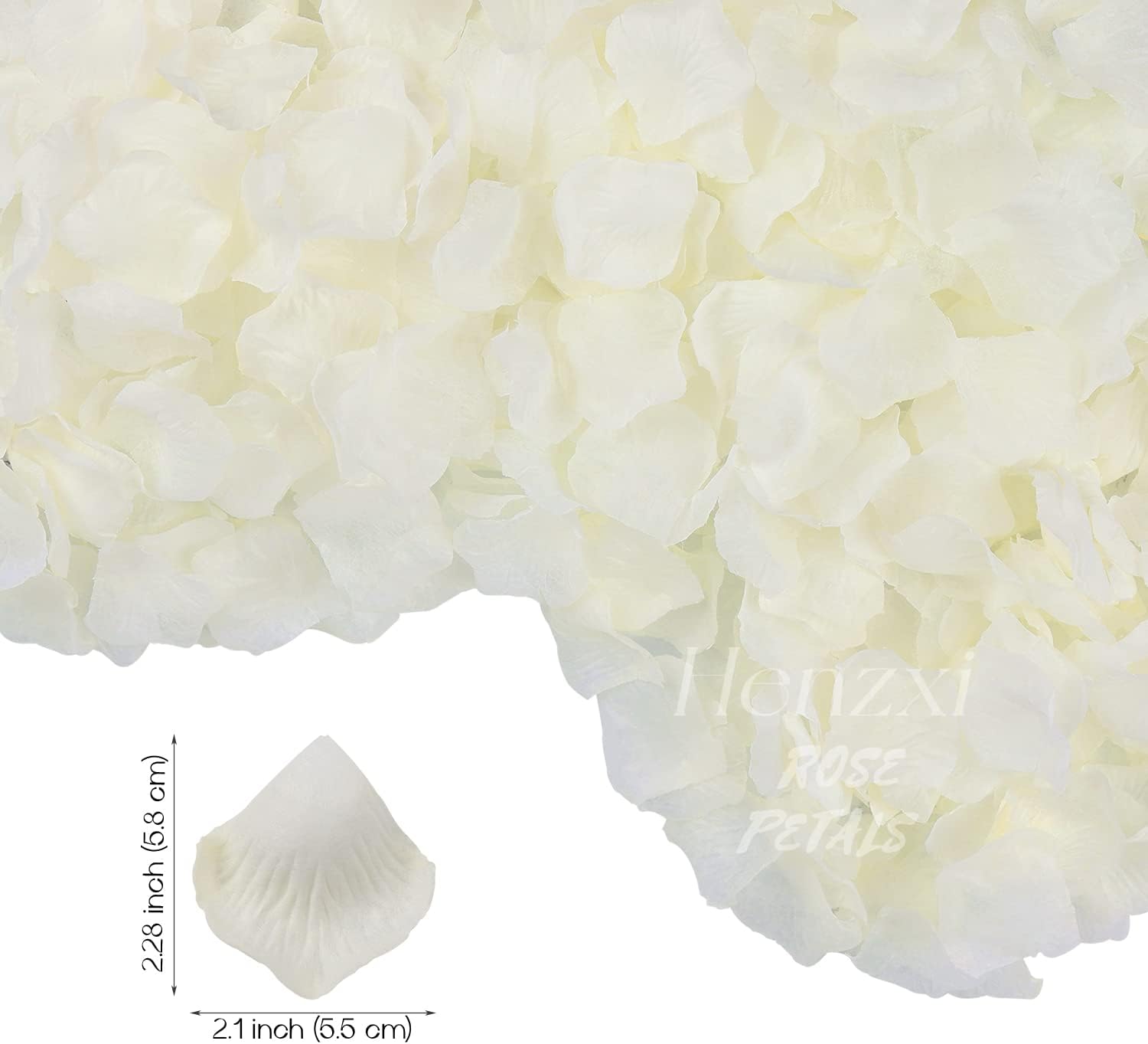 Henzxi 1000 Pcs Artificial Rose Petals Ivory
