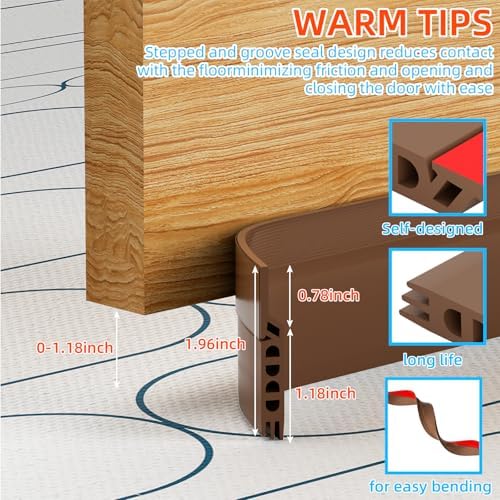 Cyzarize Door Draft Stopper 39inch Brown