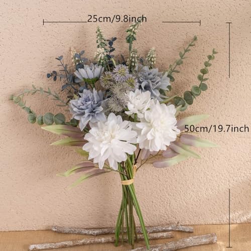KIRIFLY Artificial Flowers Bouquet with Plastic Stems Purple White