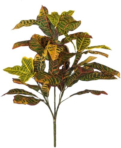 Vickerman 34 Inch Artificial Green and Orange Croton Plant