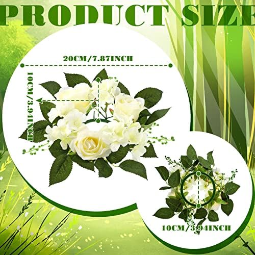 Jutom 8 Pcs Wedding Rose Candle Rings Garland Decor