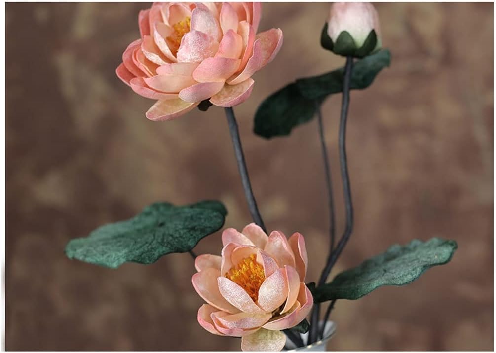 Artificial Lotus Flower with Vase for Home Office Decor
