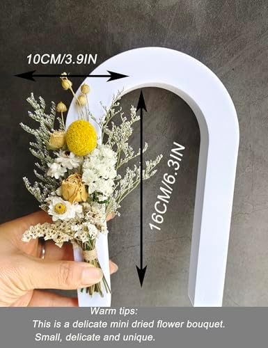 Mini Dried Flower Bouquets Pack of 6 Yellow Cake Flowers