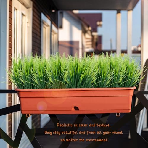 36 Bundles Artificial Wheat Grass UV Resistant Fake Plants for Garden