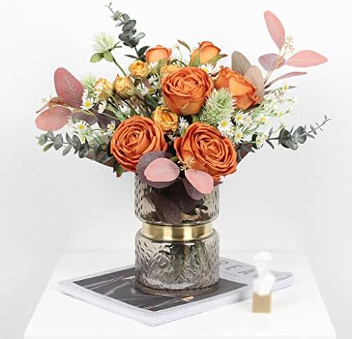 Artificial Silk Flowers with Vase for Home Decor