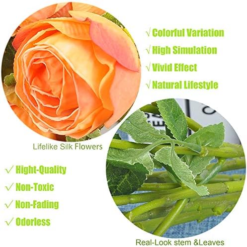 Dried Flower Artificial Rose 6pcs 24 Inch Long Stem Set
