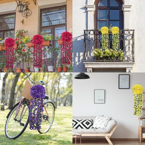 3 PCS Artificial Hanging Plants for Outdoor Decor