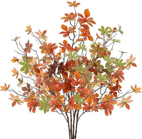 4 Pack Artificial Fall Greenery Stem for Vase Decorations