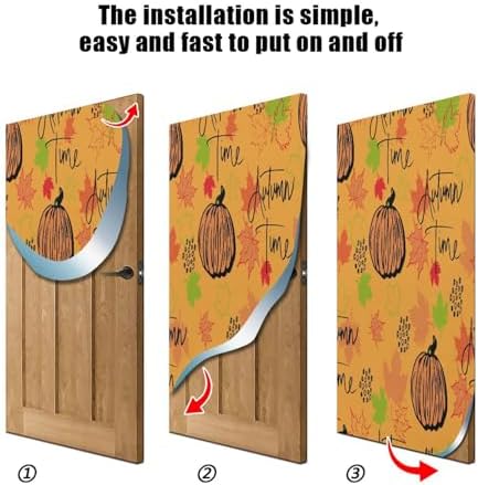 Susiyo Halloween Door Cover Autumn Time Decor 32x79 in