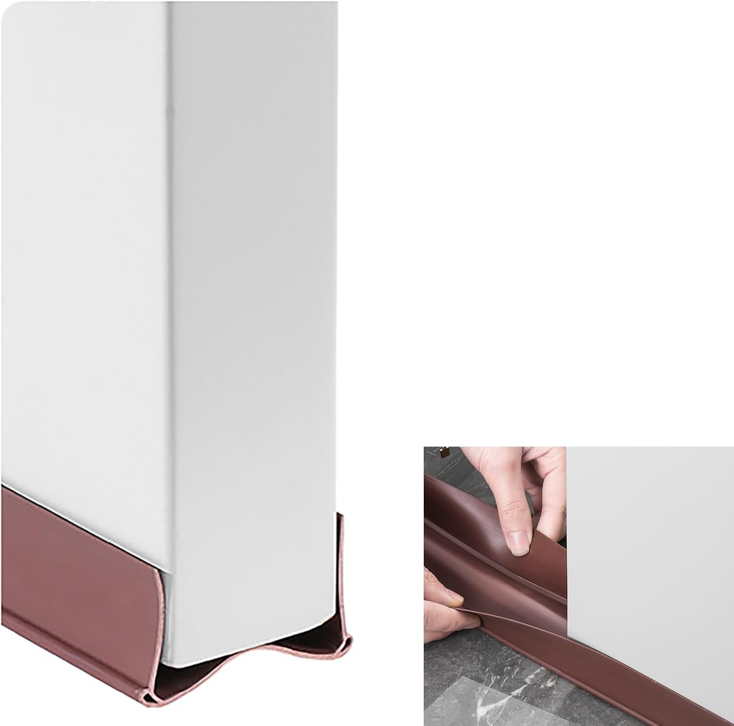 PVC Weather Stripping Door Seal Windproof Soundproof 38 Inches Brown