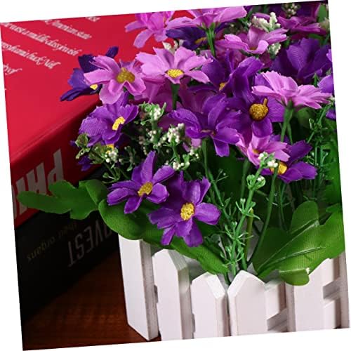 Lifelike Artificial Daisy Flower Vase Purple 16X85CM