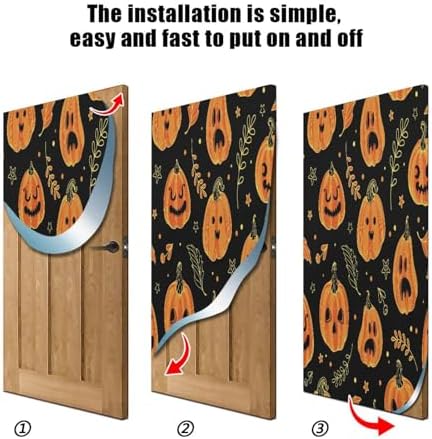 Susiyo Halloween Pumpkin Door Cover 32x79 in