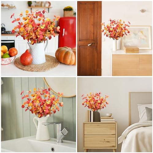 Fall Decor Artificial Eucalyptus Stems 6PCS Farmhouse Decor