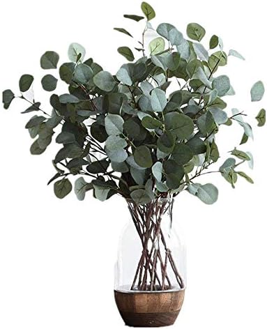 Nerseki Artificial Silver Dollar Eucalyptus Leaf Spray 6 Stems