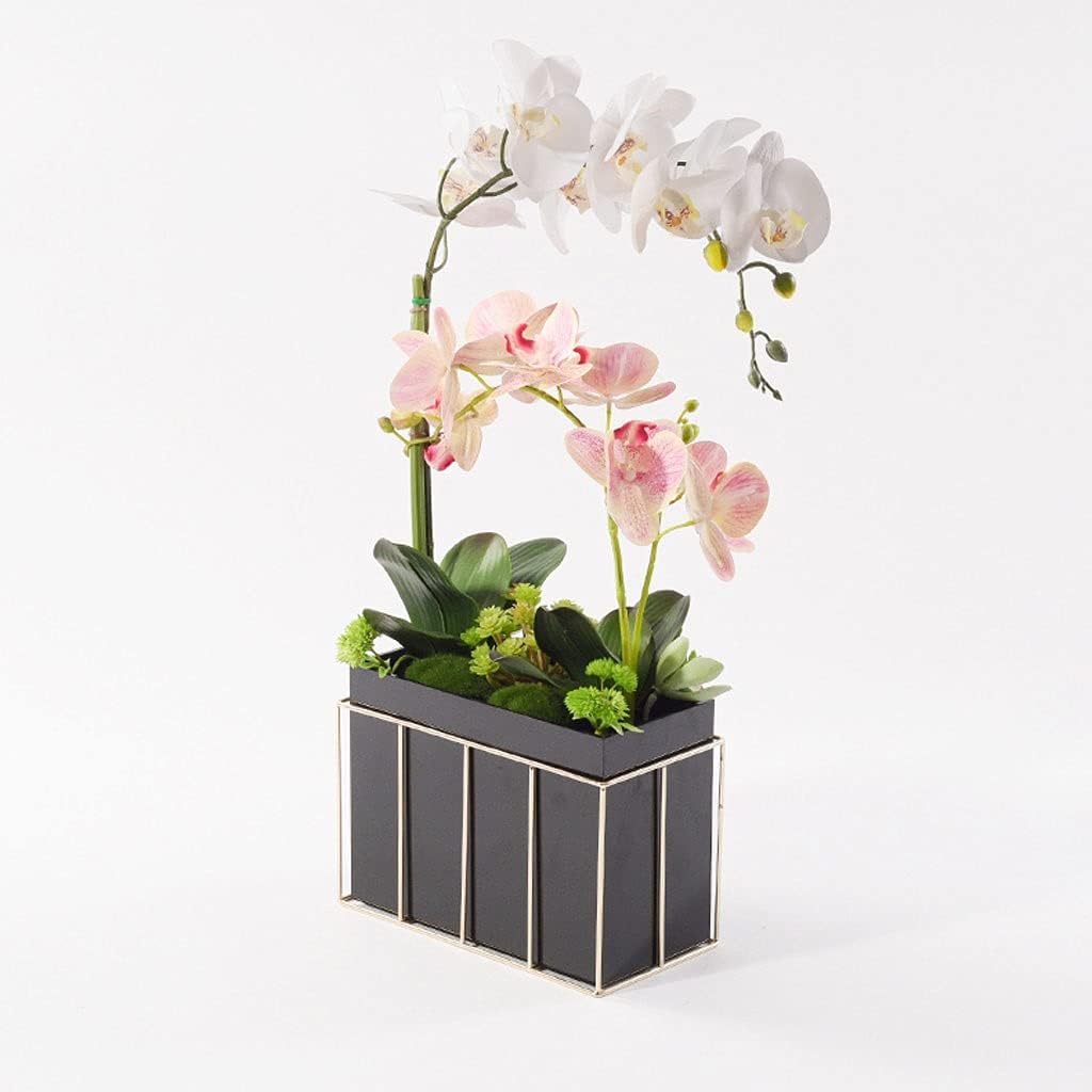 Artificial Phalaenopsis Bouquet with Glass Vase for Home and Office