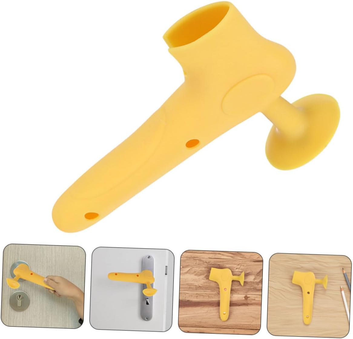 3pcs Silicone Door Handle Covers with Draft Stopper and Safety Protection Grey