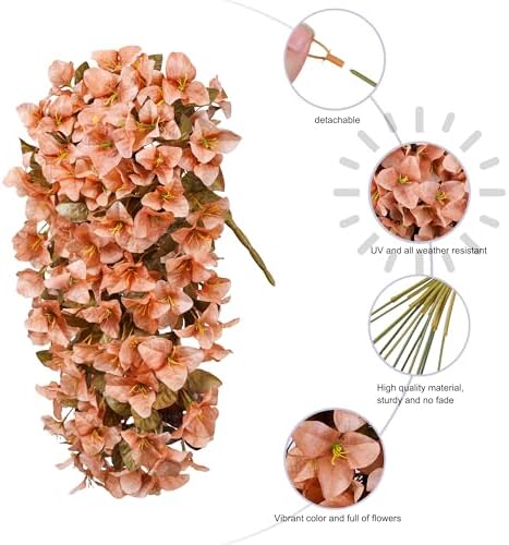 HyeFlora Artificial Bougainvillea Hanging Flowers 2pcs 1