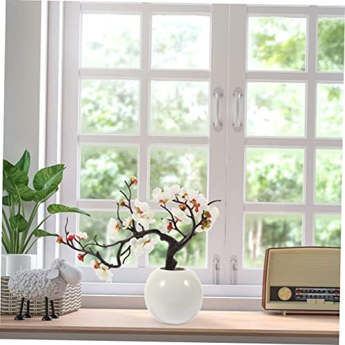 Artificial Plum Potted Plant 33X30CM White