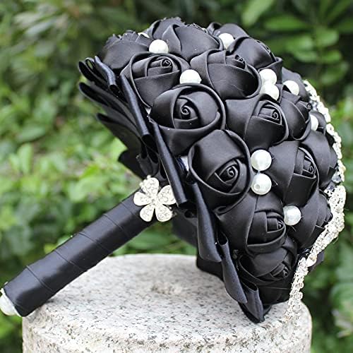 Artificial Flower Wedding Bouquet with Tassels and Rhinestones