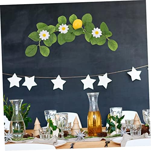 2pcs Artificial Lemon Garland with Dried Slices and Green Leaves