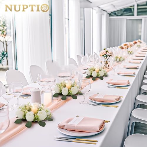 NUPTIO 6 Pcs Artificial Rose Wreaths for Wedding Centerpieces