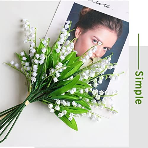 Artificial Lily of the Valley in Glass Vase Decor