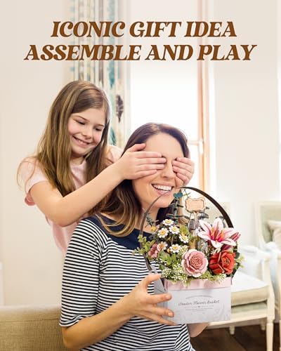 ROBOTIME 3D Wooden Puzzle Flower Basket Kit