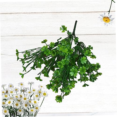 5 Pcs Artificial Shamrock Plants Four Leaf Decor