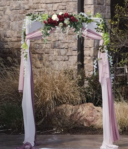 Handmade Wedding Arch Flowers with Silk Roses and Greenery