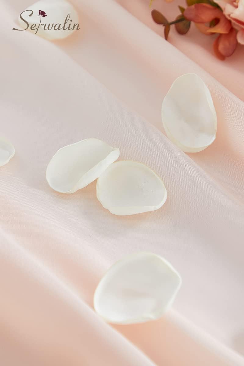 Serwalin 300PCS Ivory White Artificial Rose Petals for Weddings