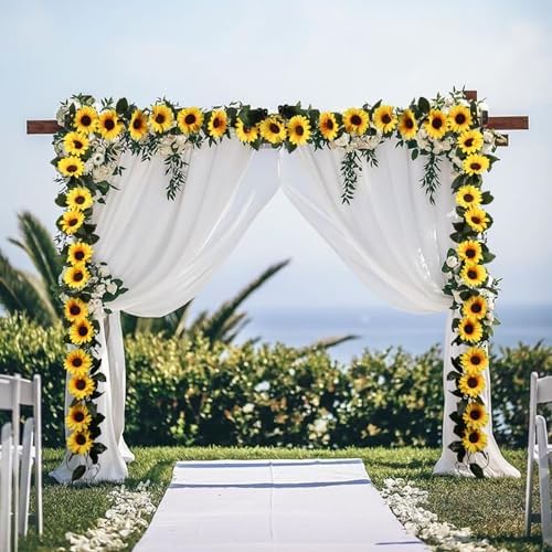 Beferr 2 Pack Artificial Sunflower Vines Garlands 75ft Pcs