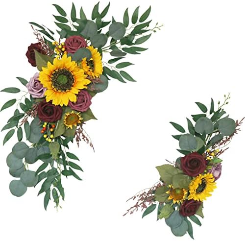 SYNYEY RTWAY Artificial Sunflower Rose Wedding Arch Decor