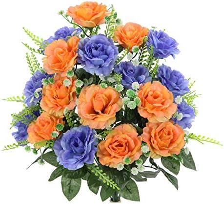 Admired By Nature 18 Stem Artificial Roses Bush Spring Decor